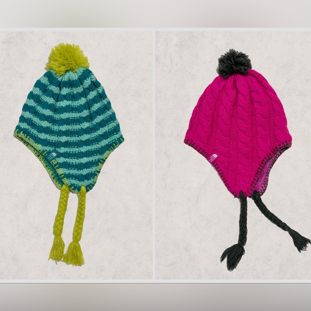 The North Face Girls Fuzzy Earflap Beanie- Size Small